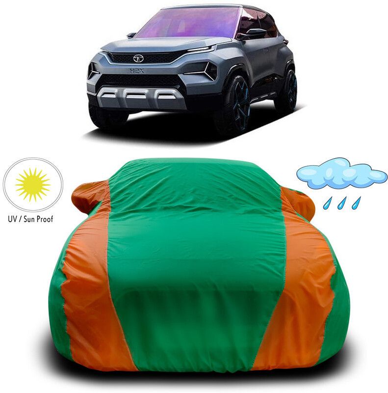 AutoTiger Car Cover For Tata h2x (With Mirror Pockets)  (Green, Orange)