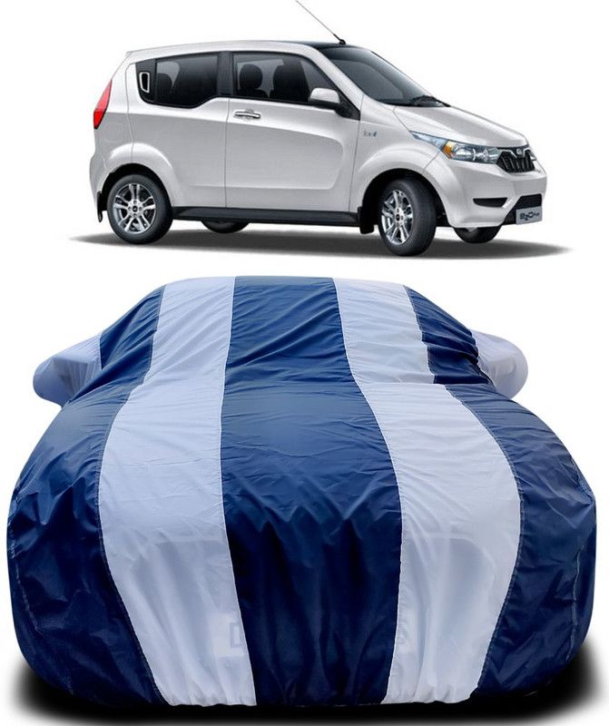 AutoBurn Car Cover For Mahindra e2o PLUS (With Mirror Pockets)  (Blue, White)