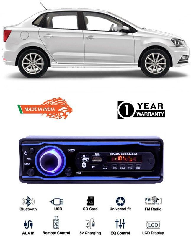 Genipap Blue 2029 USB/AUX/SD/BLUETOOTH/FM/MP3 BOOM MASTER STANDARD- GP603 Car Stereo  (Single Din)