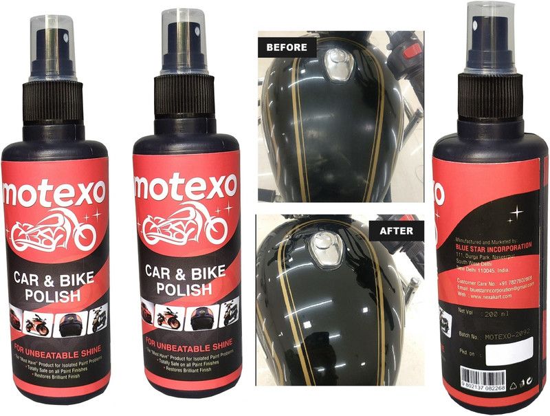 MOTEXO Liquid Car Polish for Leather, Headlight, Exterior, Dashboard, Chrome Accent, Bumper, Metal Parts, Tyres  (600 ml, Pack of 3)
