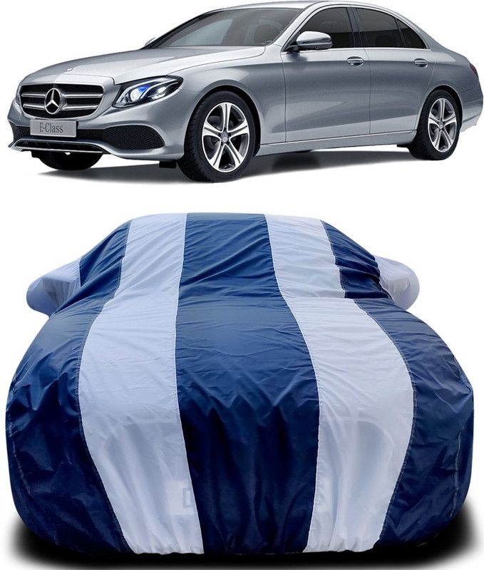 Elegance Car Cover For Mercedes Benz E200 (With Mirror Pockets)  (Blue, White)