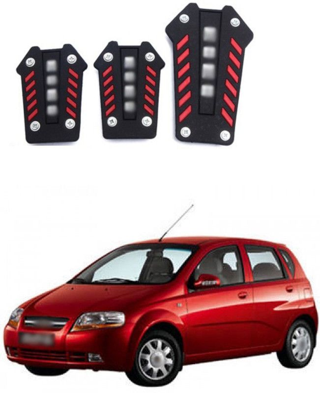 PRTEK Universal Black Red MO-MO Style Non-Slip Pedal Cover Trim For Automatic Transmission A42 Car Pedal