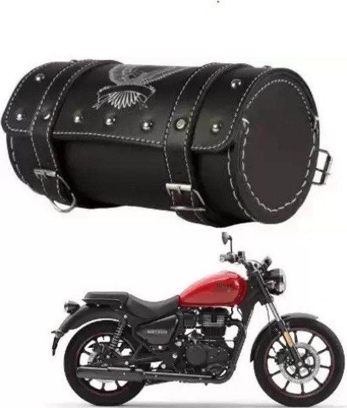 AIRSKY Saddle Bag Black Leather Motorbike Saddlebag