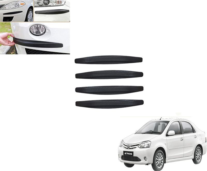 E Mart Rubber Car Bumper Guard  (Black, Pack of 4, Toyota, Etios)
