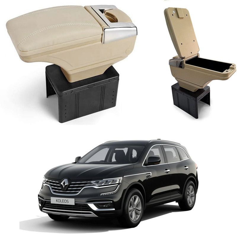 Oshotto PU Leather AR-01 Car Armrest Console Box For Koleos Beige Car Armrest  (Renault, Koleos)