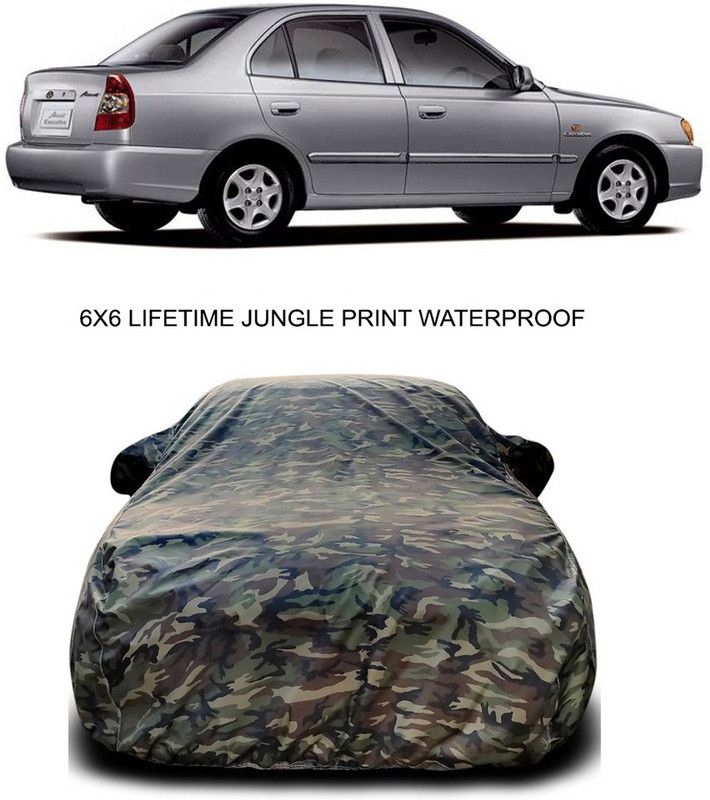 Genipap Car Cover For Hyundai Accent Viva (With Mirror Pockets)  (Multicolor)