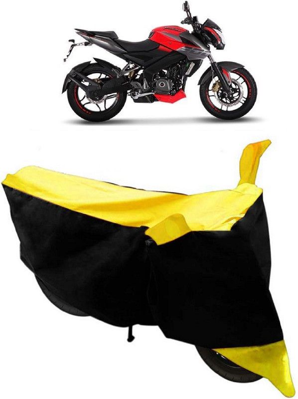SHIVRAT Two Wheeler Cover for Bajaj  (Pulsar 200 NS DTS-i, Yellow, Black)