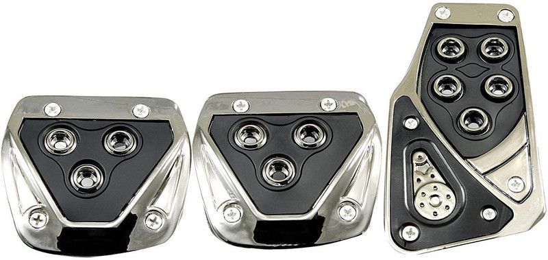 AutoRight Grey Black Anti-Slip Manual Brake + Gas + Clutch Foot Pedal Pad Covers Kit Car Pedal