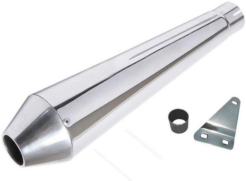 Supremechoice Reversecone / Reverse Cone Glasswool Exhaust silencer Royal Enfield Continental GT Full Exhaust System  (Mild Steel)