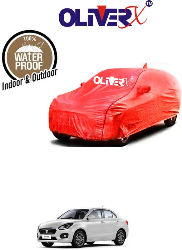 OliverX Car Cover For Maruti Suzuki Swift Dzire (With Mirror Pockets)  (Red)