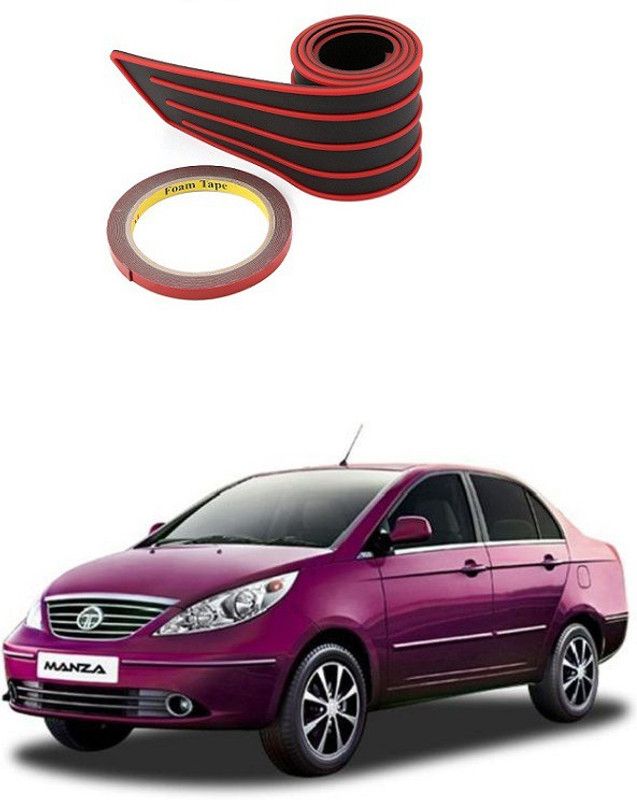 PRTEK iversal Car Rubber Rear Guard Bumper Protector Trim Cover Car Sticker Protector Kit 0009 Car Spoiler