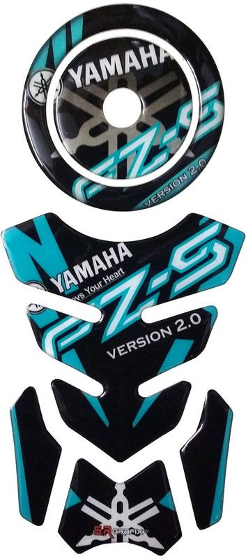 S.R Grafix FZ V2 Blue Bike Tank Pad