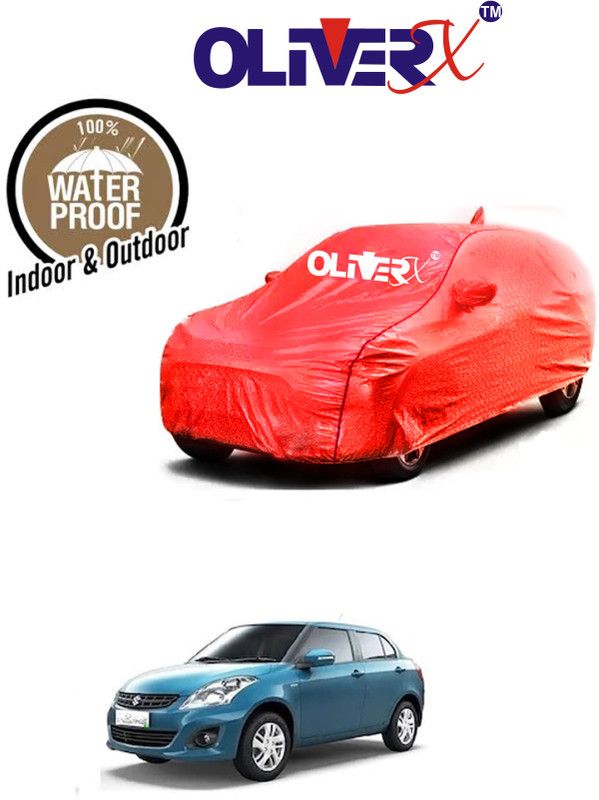 OliverX Car Cover For Maruti Suzuki Swift Dzire ZDI (With Mirror Pockets)  (Red)