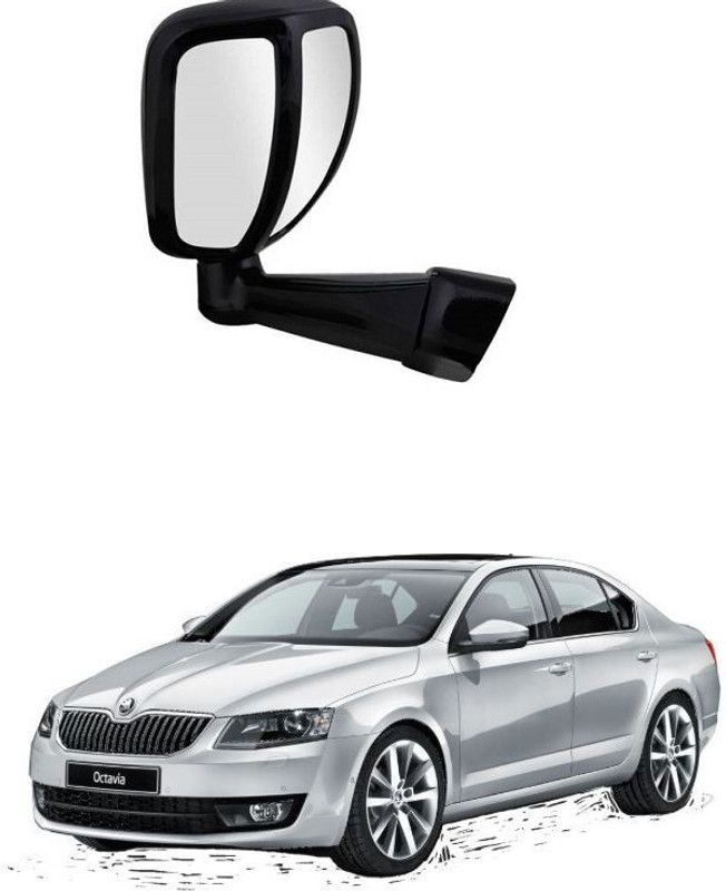 PRTEK Manual Remote Rear View Mirror For Skoda Octavia  (Center)
