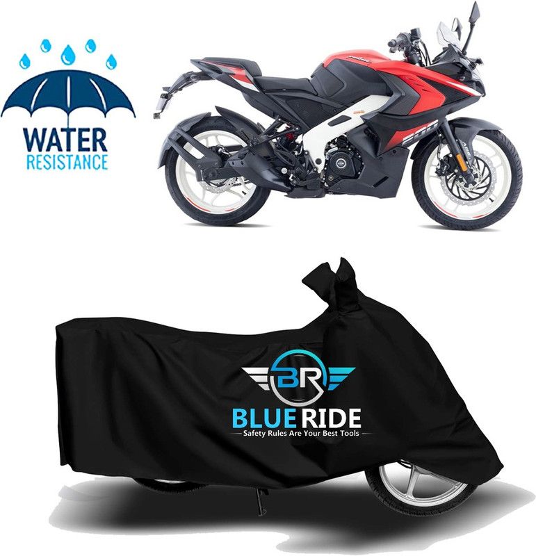 BLUERIDE Two Wheeler Cover for Bajaj  (Pulsar RS 200, Black)