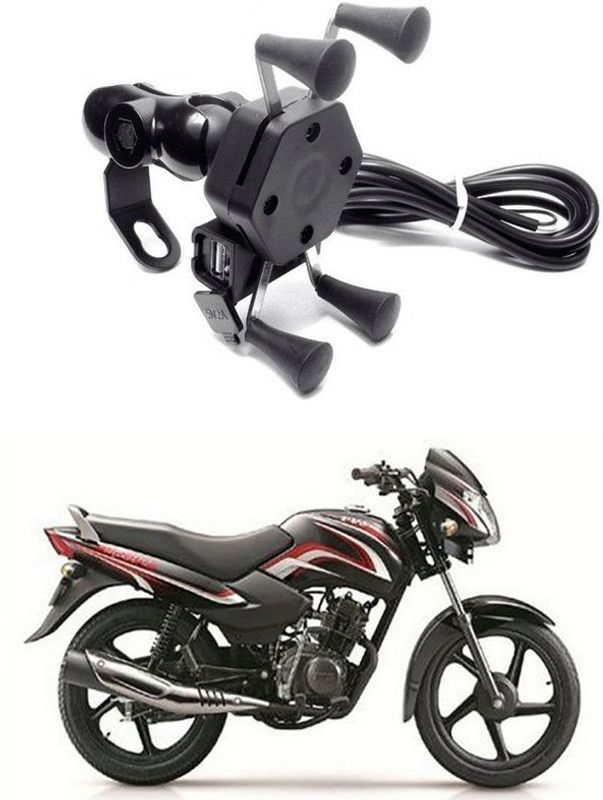 Enfield Works X-Grip Mobile Holder With USB Charger For Bike EW-2014 Bike Mobile Holder  (Black)