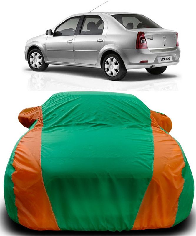 ARN Car Cover For Mahindra Logan Edge (With Mirror Pockets)  (Green, Orange)