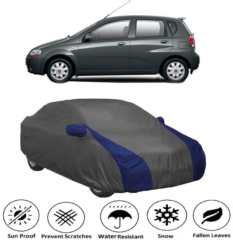 Ascension Car Cover For Chevrolet Aveo U-VA (With Mirror Pockets)  (Grey, Blue)