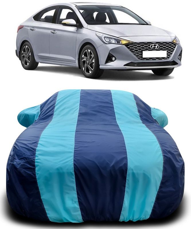 Elegance Car Cover For Hyundai Verna (With Mirror Pockets)  (Blue, Blue)