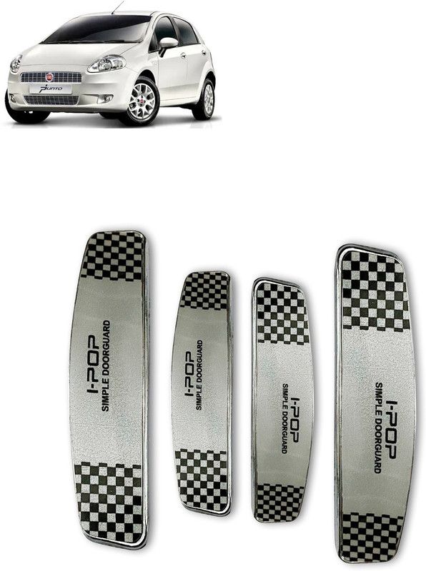 Etradezone Plastic Car Door Guard  (Silver, Black, Pack of 4, Fiat, Punto)