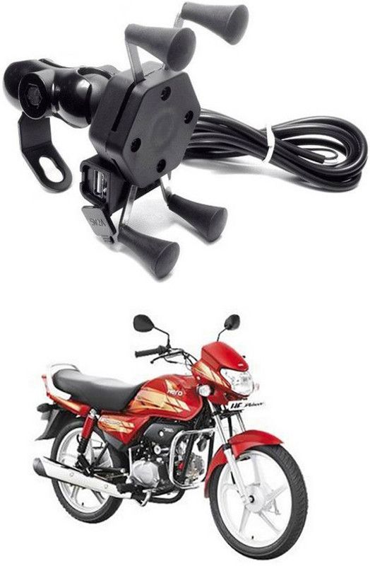 Enfield Works X-Grip Mobile Holder With USB Charger For Bike EW-2203 Bike Mobile Holder  (Black)