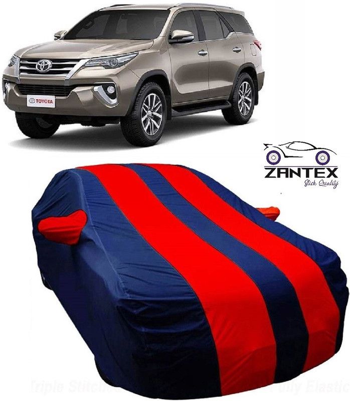 ZANTEX Car Cover For Toyota New Fortuner (With Mirror Pockets)  (Blue, Red)