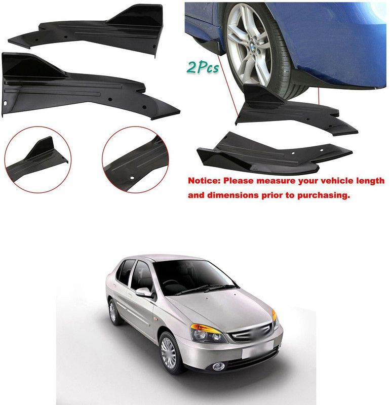 XZRTZ Rear Bumper Splitter Lip Diffuser Wrap Angle Anti-Scratch Protection D31 Matte, Glossy, Chrome Tata Universal For Car Rear Garnish