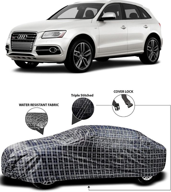 MoTRoX Car Cover For Audi SQ5 (With Mirror Pockets)  (White, Black)