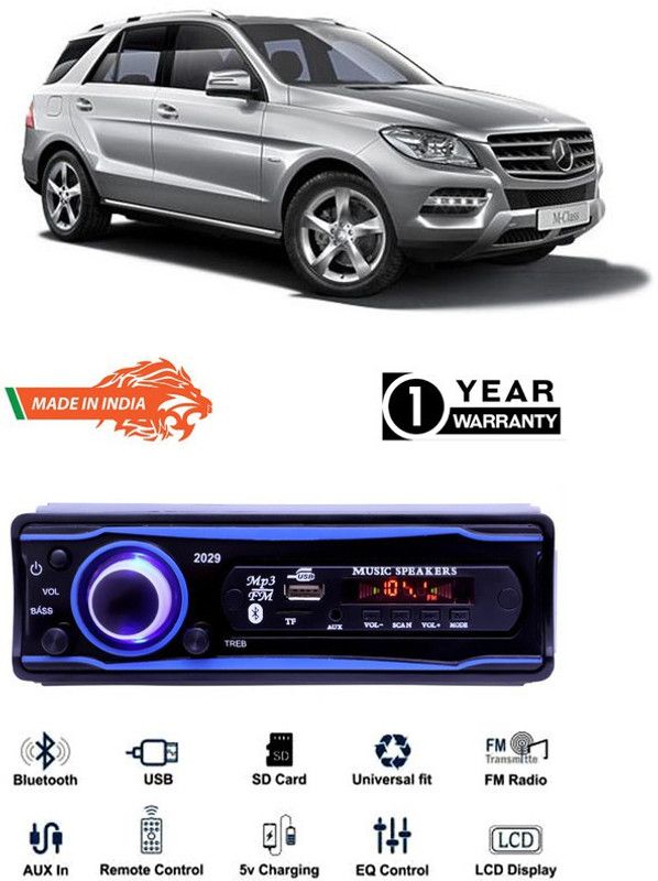 Genipap Blue 2029 USB/AUX/SD/BLUETOOTH/FM/MP3 BOOM MASTER STANDARD- GP400 Car Stereo  (Single Din)