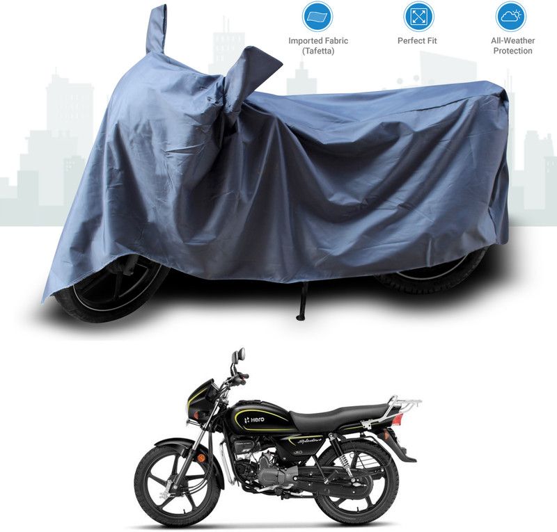 GOSHIV-car and bike accessories Two Wheeler Cover for Hero  (MotoCorp Splendor Plus, Grey)