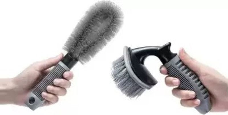 SRPHERE Alloy brush & tire brush Car Cleaner Car/bike Wash Tool Tire Brush Wheel Brush 100 ml Wheel Tire Cleaner  (Pack of 2)