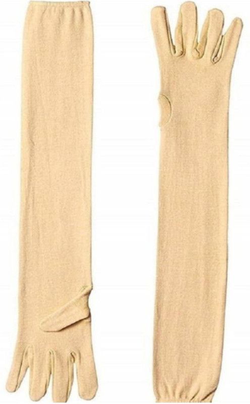 SMART SEWINGERS Cotton Arm Sleeve For Men & Women  (Free, Beige)
