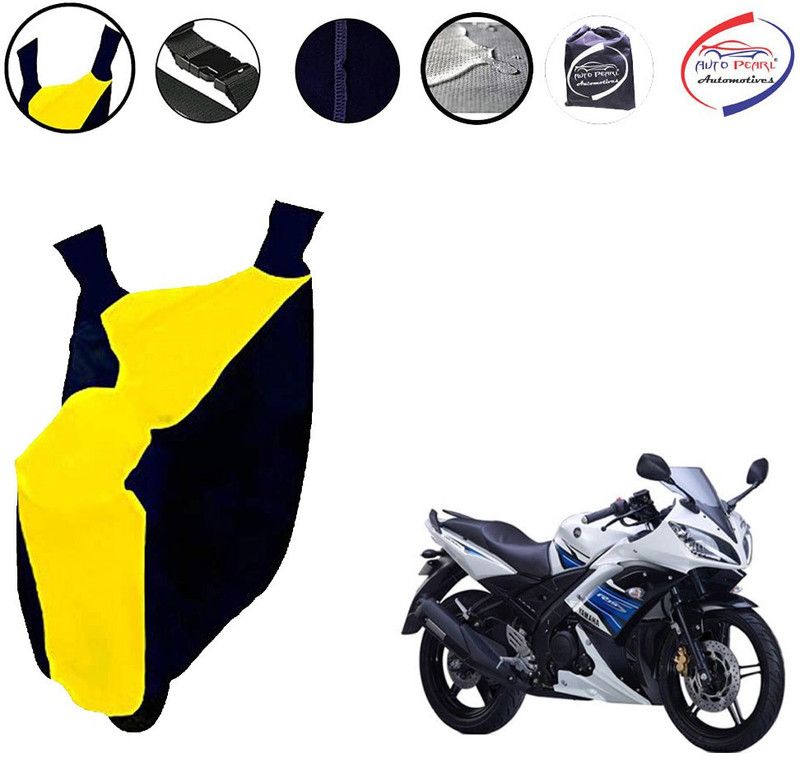 AUTO PEARL Waterproof Two Wheeler Cover for Yamaha  (YZF R15 S, Yellow, Blue)