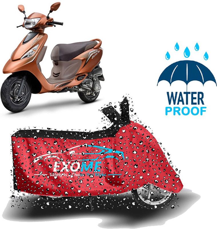 EXOME Two Wheeler Cover for TVS  (Zest, Red, Black)