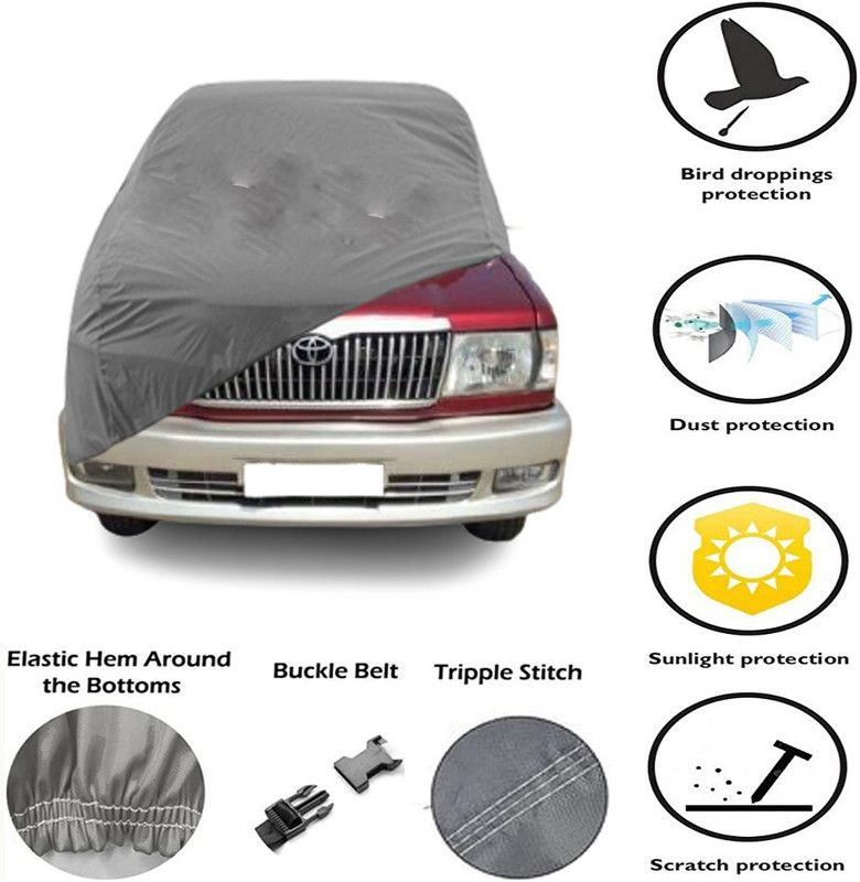 E Mart Car Cover For Toyota Qualis (Without Mirror Pockets)  (Grey)