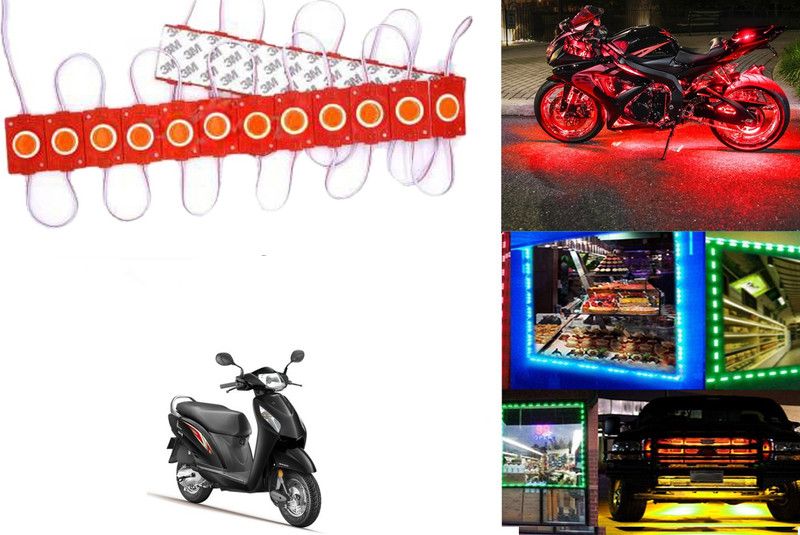 SHOP4U Red LED Module Ultra Bright Waterproof Lights for Honda Activa Back Up Lamp, Brake Light, Dash Light, Interior Light, License Plate Light, Parking Light Motorbike LED for Honda (12 V, 15 W)  (Universal For Bike, Pack of 20)