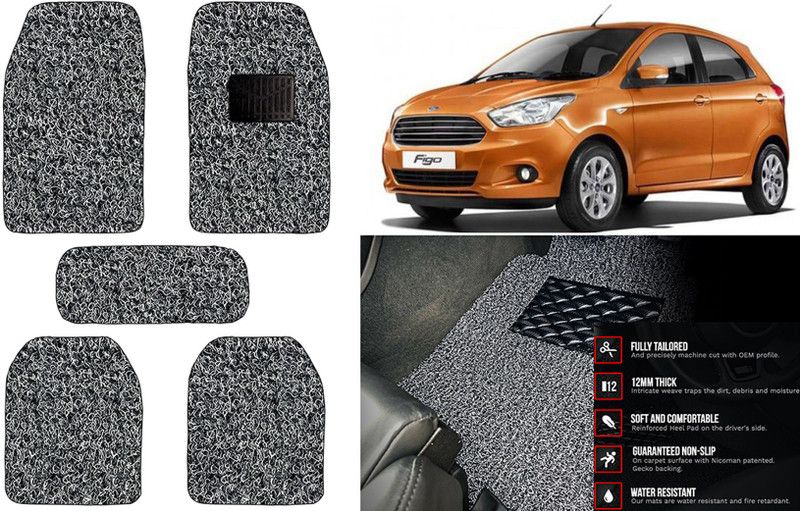 Auto Kite Plastic, PVC, Vinyl Standard Mat For Ford Figo  (Black, Grey)