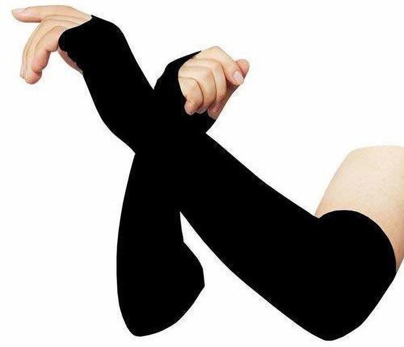 IZHAR Nylon Arm Sleeve For Men & Women  (Free, Black)