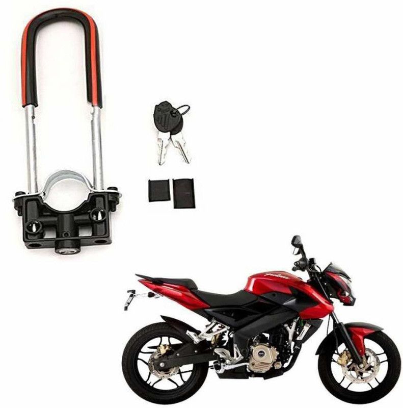 AS TRADERS U-Type Bike Anti Theft Front Shocker Lock Wheel Lock for Pulsar 200 NS DTS-i Wheel Lock  (Black)