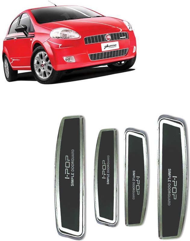 Etradezone Plastic Car Door Guard  (Black, Silver, Pack of 4, Fiat, Punto)