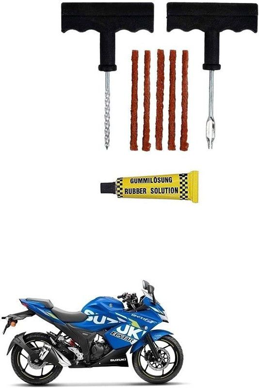 AS TRADERS Tubeless Tyre Puncture Repair Kit for Suzuki Gixxer SF Tubeless Tyre Puncture Repair Kit