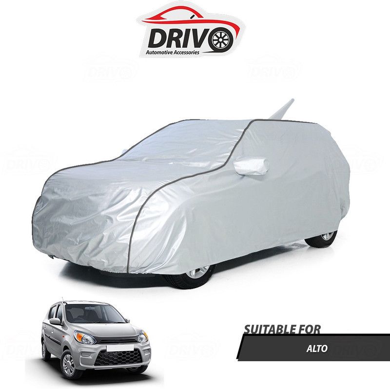 Drivo Car Cover For Maruti Alto (With Mirror Pockets)  (Silver)