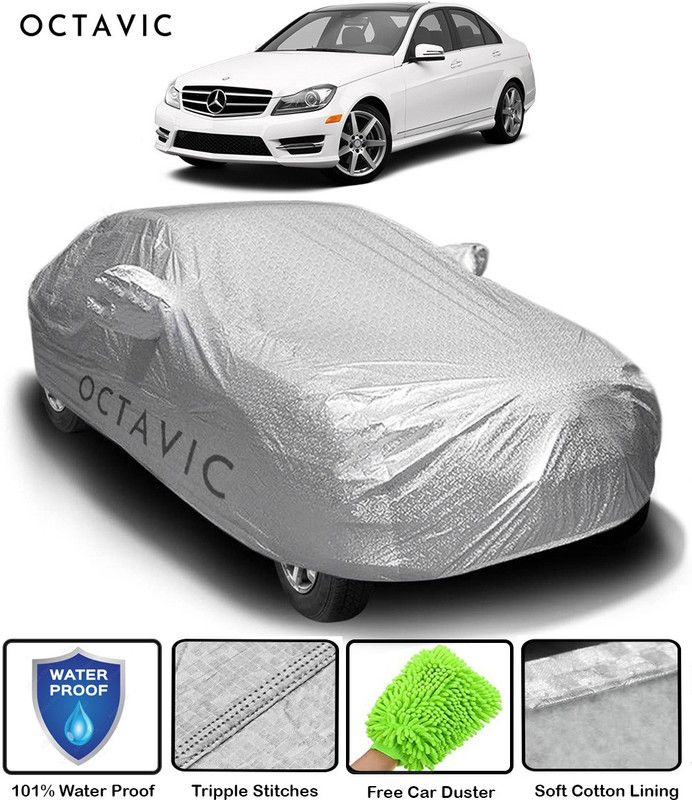octavic Car Cover For Mercedes Benz C250 (With Mirror Pockets)  (Silver)