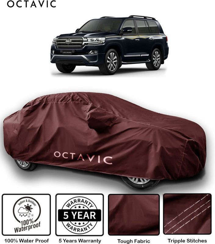 octavic Car Cover For Toyota Land Cruiser (With Mirror Pockets)  (Maroon)