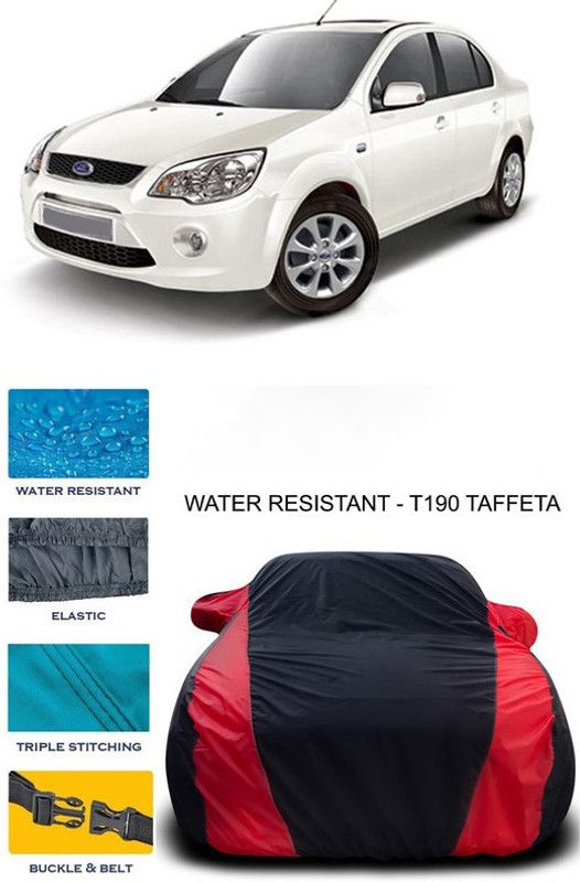 Furious3D Car Cover For Ford Fiesta Classic (With Mirror Pockets)  (Red, Black)