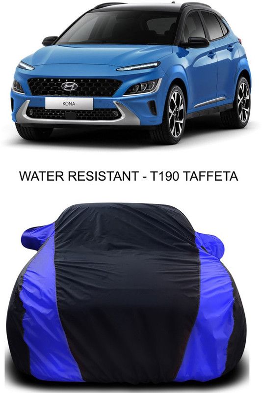 Ascension Car Cover For Hyundai Kona Electric (With Mirror Pockets)  (Black, Blue)