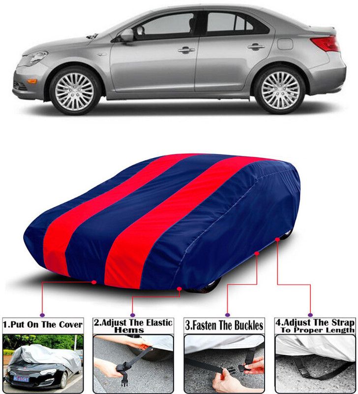 AutoTiger Car Cover For Maruti Suzuki Kizashi (With Mirror Pockets)  (Red, Blue)