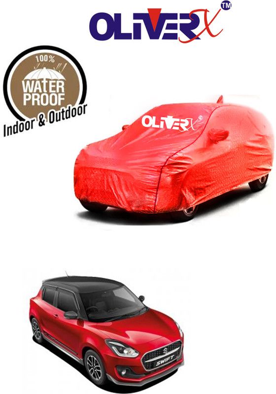 OliverX Car Cover For Maruti Suzuki Swift ZXI Plus Petrol (With Mirror Pockets)  (Red)