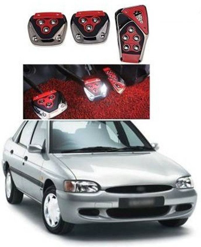 SRPHERE Universal Car Non Slip Gas Brake Treadle Clutch Pedal Cover Pad Manual Pedals 3pcs (Red) X22 Car Pedal