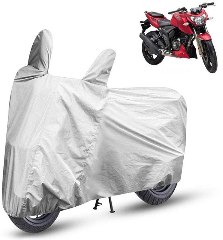 HMS Two Wheeler Cover for TVS  (Apache RTR 200, Silver)